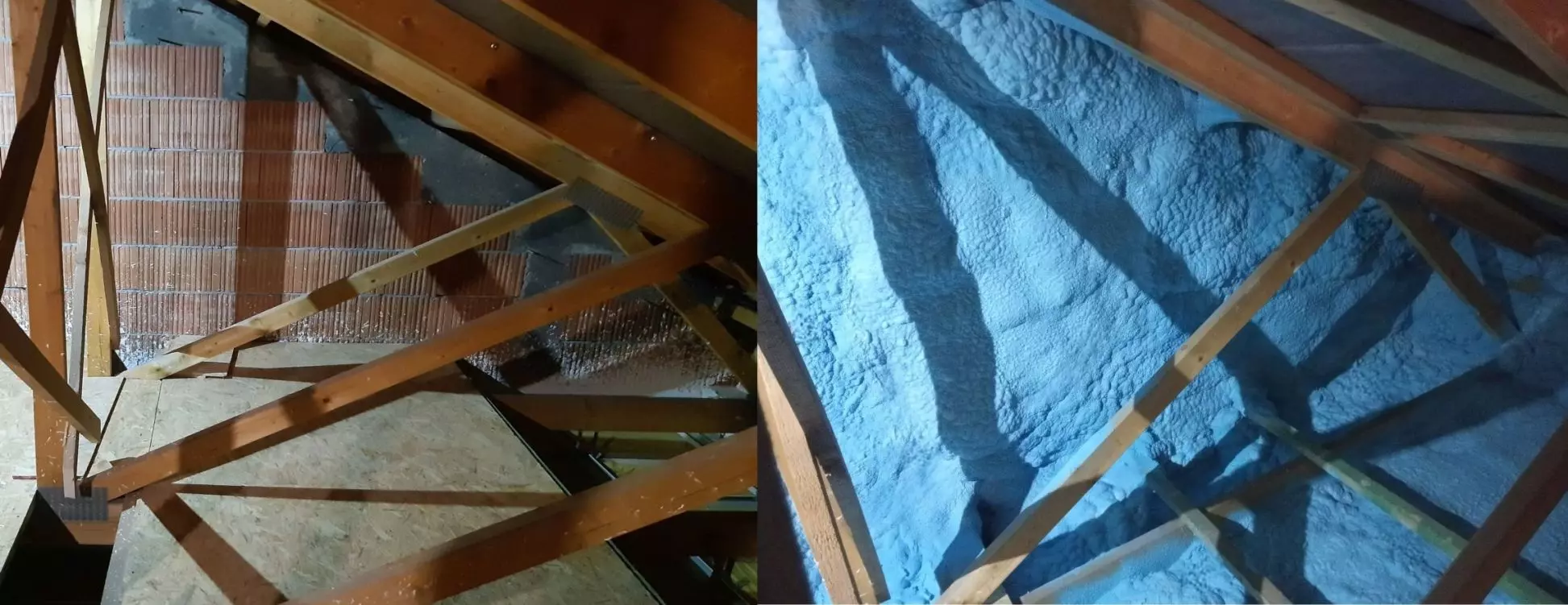 Porównanie izolacji przed i po